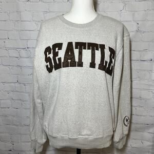 New York Popular Seattle Crewneck Sweatshirt Sz Medium Women’s Cream Brown